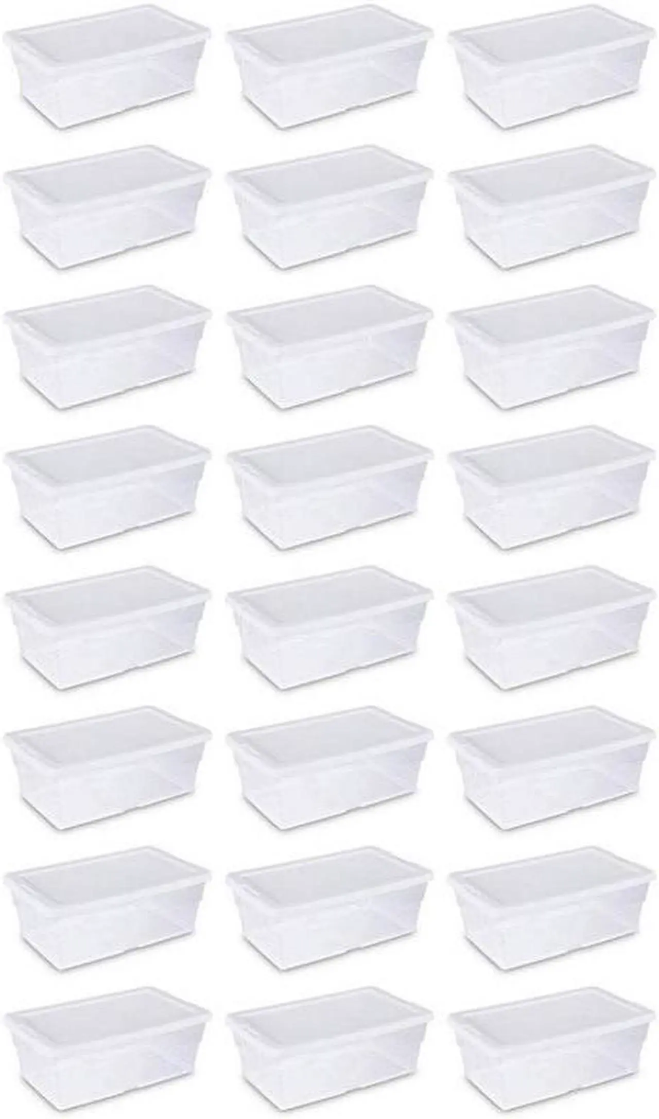 Main image of Sterilite 6 Quart Clear Stacking Closet Storage Tote Container with White Lid