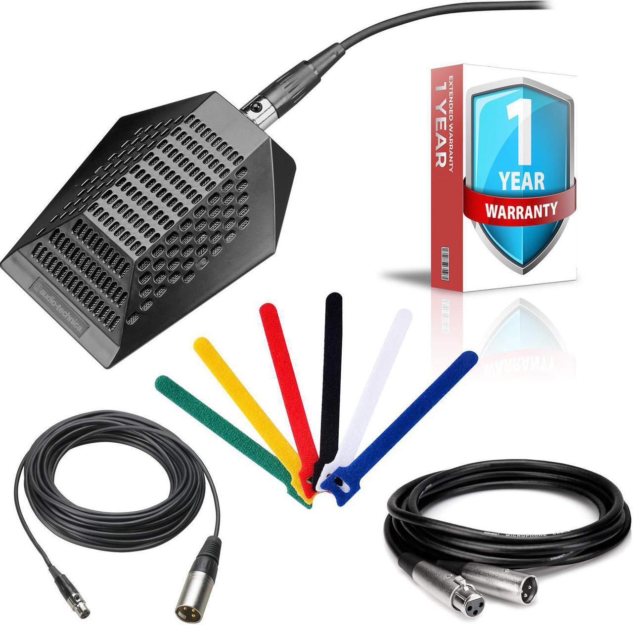Main image of Audio Technica PRO 44 Cardioid Condenser Boundary Microphone with 10-Foot XLR Cable, Cable Ties and 1-Year Extended Warr