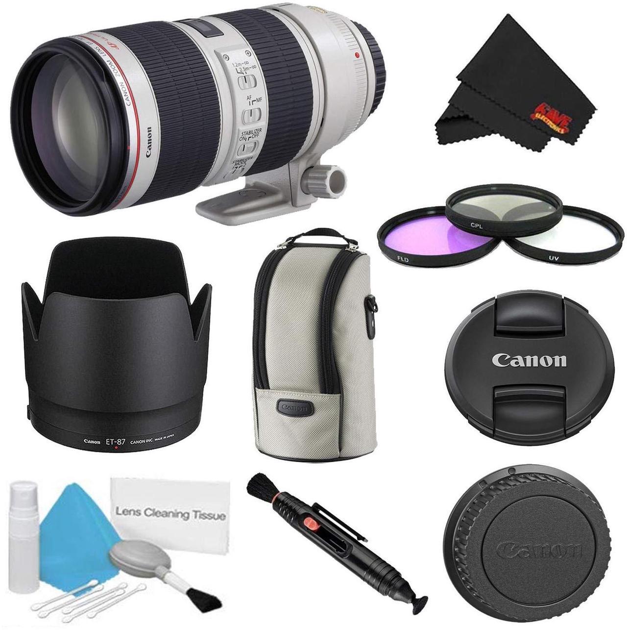 Main image of Canon EF 70-200mm f/2.8L is II USM Lens w/ 3 Piece Filter Kit (International Model)