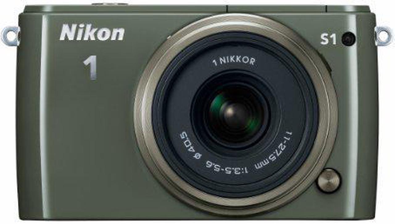 Alt view image 2 of 3 - Nikon 1 S1 10.1 MP HD Digital Camera with 11-27.5mm VR 1 NIKKOR Lens (Khaki)