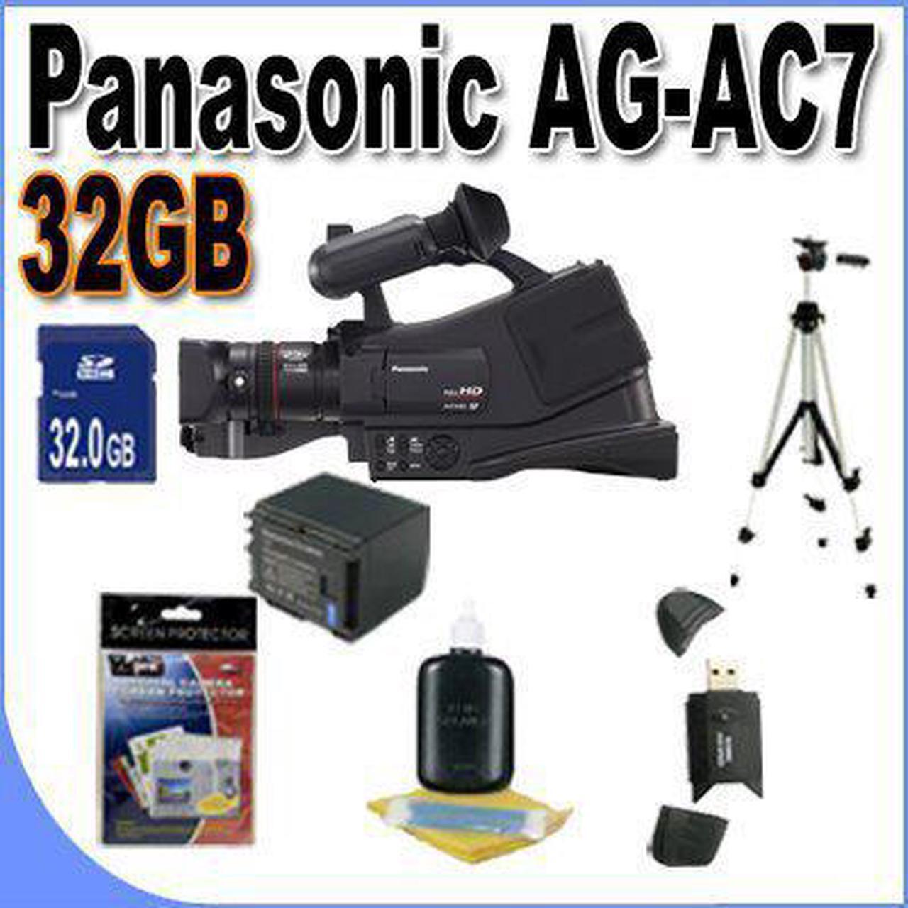 Alt view image 3 of 3 - Panasonic AG-AC7 Shoulder Mount AVCHD Camcorder W/32GB SDHC Memory + Extra Extended Life Batteries + Ac/Dc Rapid Charger + Full Size Tripod + Deluxe Case w/Strap + Accessory Saver Bundle!