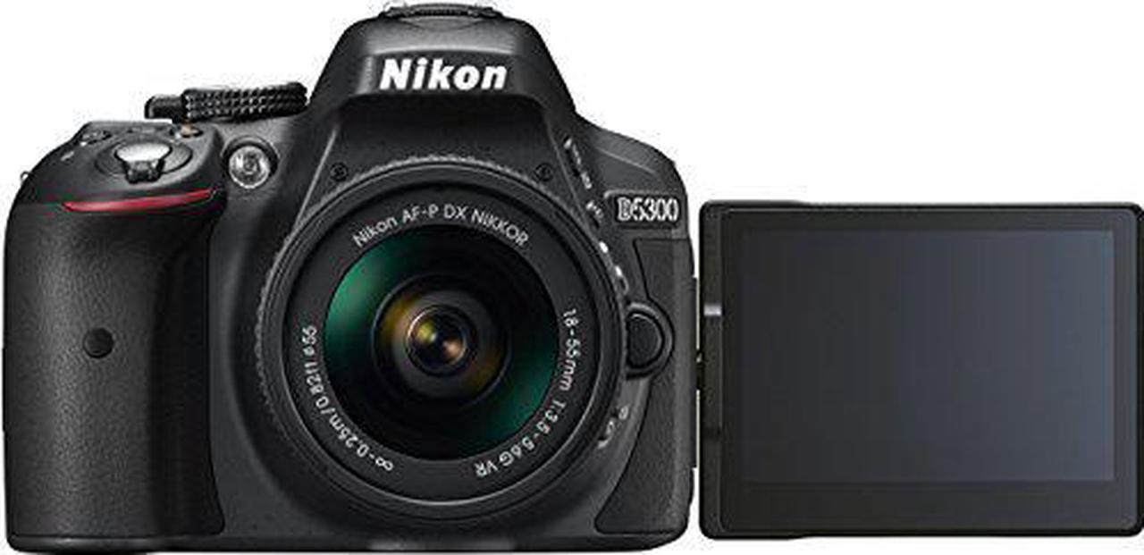 Main image of Nikon D5300 Digital SLR Camera - Black (24.2 MP, AF-P 18-55mm VR Lens Kit) (Renewed)