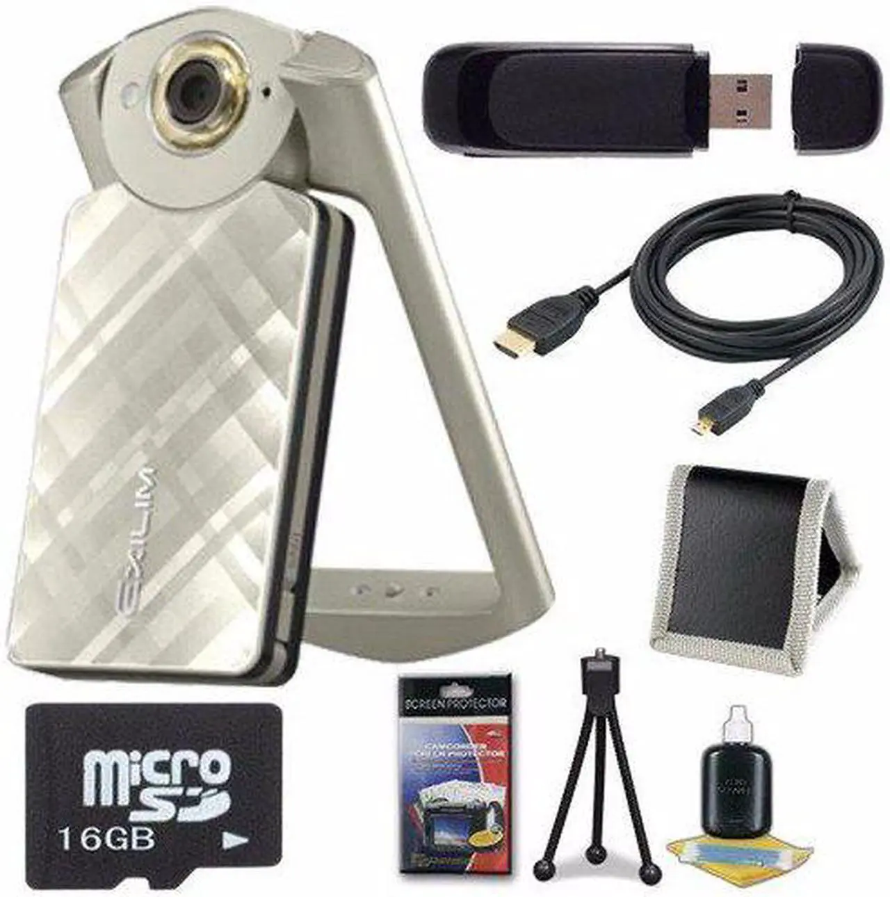 Alt view image 2 of 3 - Casio EX-TR50 Self Portrait/ Selfie Digital Camera (Gold) + 16GB microSD Memory Card + Micro HDMI Cable + SDHC Card USB Reader + Memory Card Wallet + Deluxe Starter Kit 6AVE Bundle