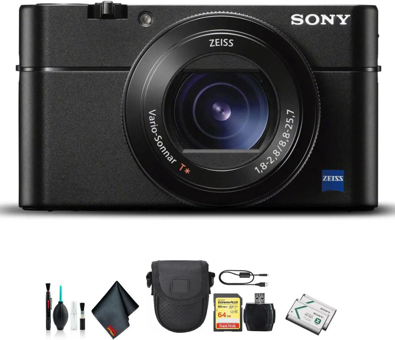 Main image of Sony Cyber-shot DSC-RX100 VA Camera DSC-RX100M5A/B With Soft Bag, Additional Battery, 64GB Memory Card, Card Reader , Plus Essential Accessories