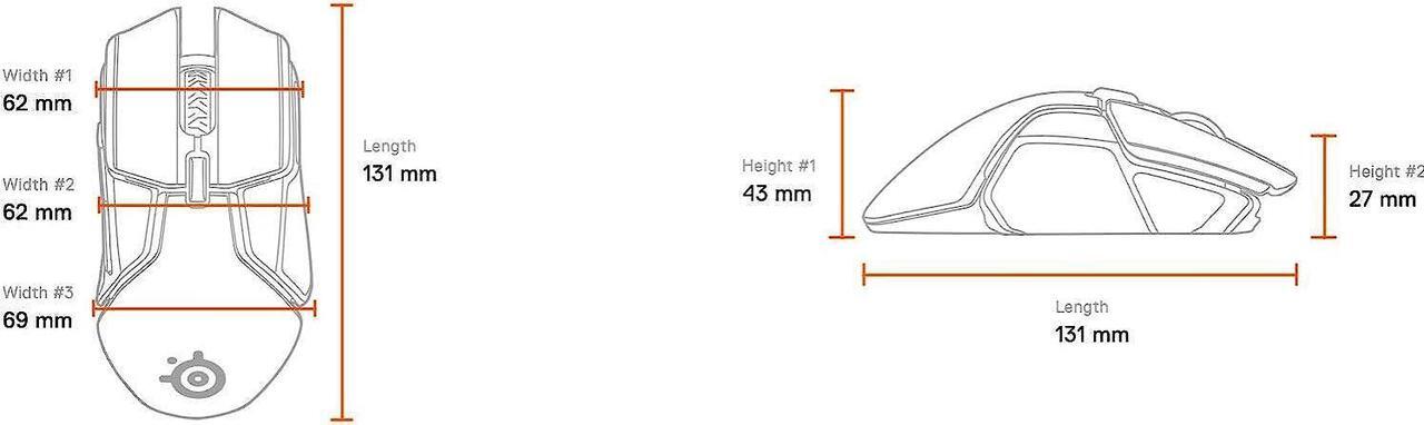 Alt view image 9 of 20 - SteelSeries Rival 650 Quantum Wireless Gaming Mouse - Rapid Charging Battery - 12, 000 Cpi Truemove3+ Dual Optical Sensor - Low 0.5 Lift-Off Distance - 256 Weight Configurations - 8 Zone RGB Lighting