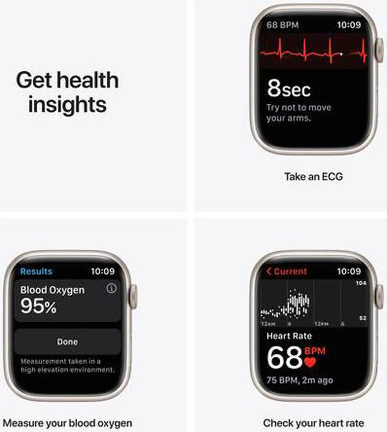 Alt view image 4 of 11 - Apple Watch Series 7 GPS + Cellular 45mm Starlight Aluminum Case with Starlight Sport Band - Regular