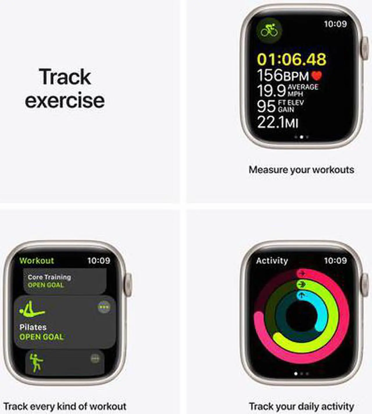 Alt view image 3 of 11 - Apple Watch Series 7 GPS + Cellular 45mm Starlight Aluminum Case with Starlight Sport Band - Regular
