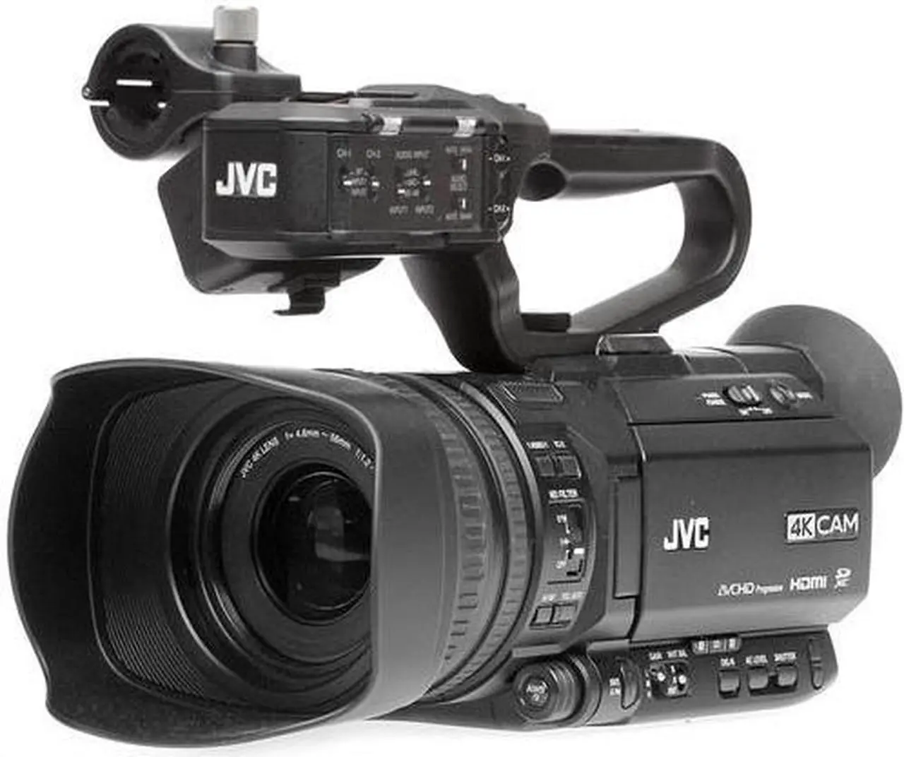Alt view image 9 of 13 - JVC GY-HM180U Ultra 4K HD 4KCAM Professional Camcorder & Top Handle Audio Unit