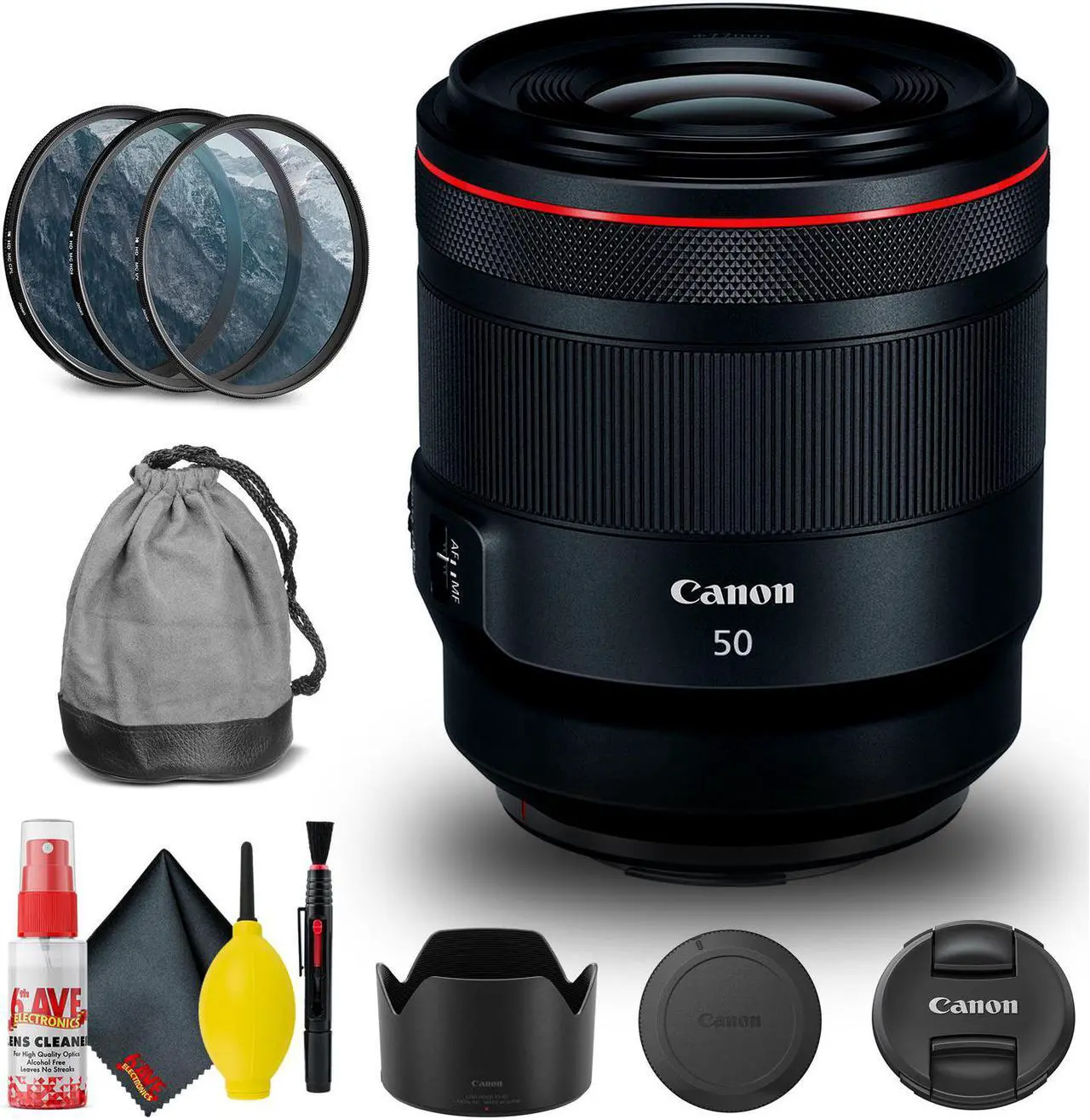 Main image of Canon RF 50mm f/1.2L USM Lens (2959C002) + Filter Kit + Cap Keeper + More