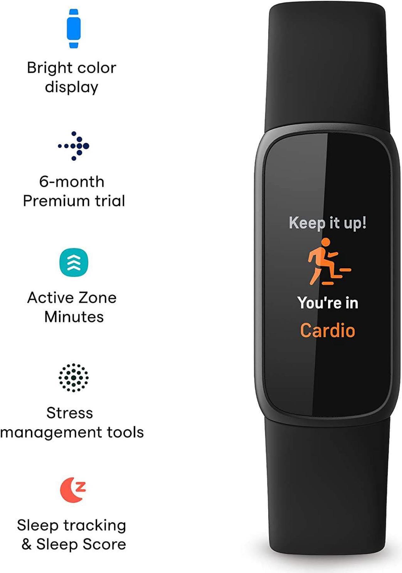 Alt view image 3 of 7 - Fitbit Luxe Fitness and Wellness Tracker with Stress Management, Sleep Tracking and 24/7 Heart Rate, Black/Graphite, One Size (S & L Bands Included)