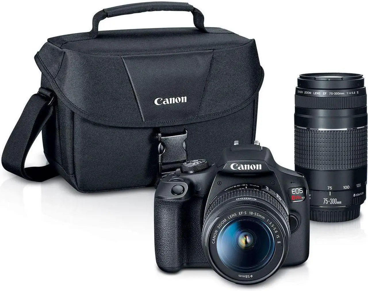 Alt view image 2 of 4 - Canon EOS Rebel T7 DSLR Camera W/ 18-55mm and 75-300mm Lenses - Basic Bundle