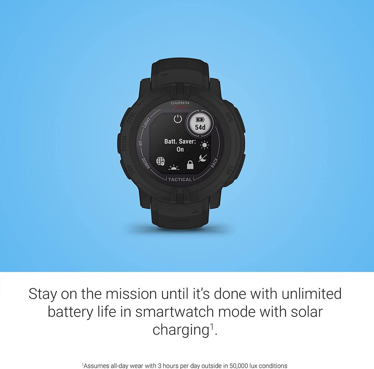 Alt view image 7 of 15 - Garmin Instinct 2 Solar - Tactical Edition, Black | Smart Watch 010-02627-13