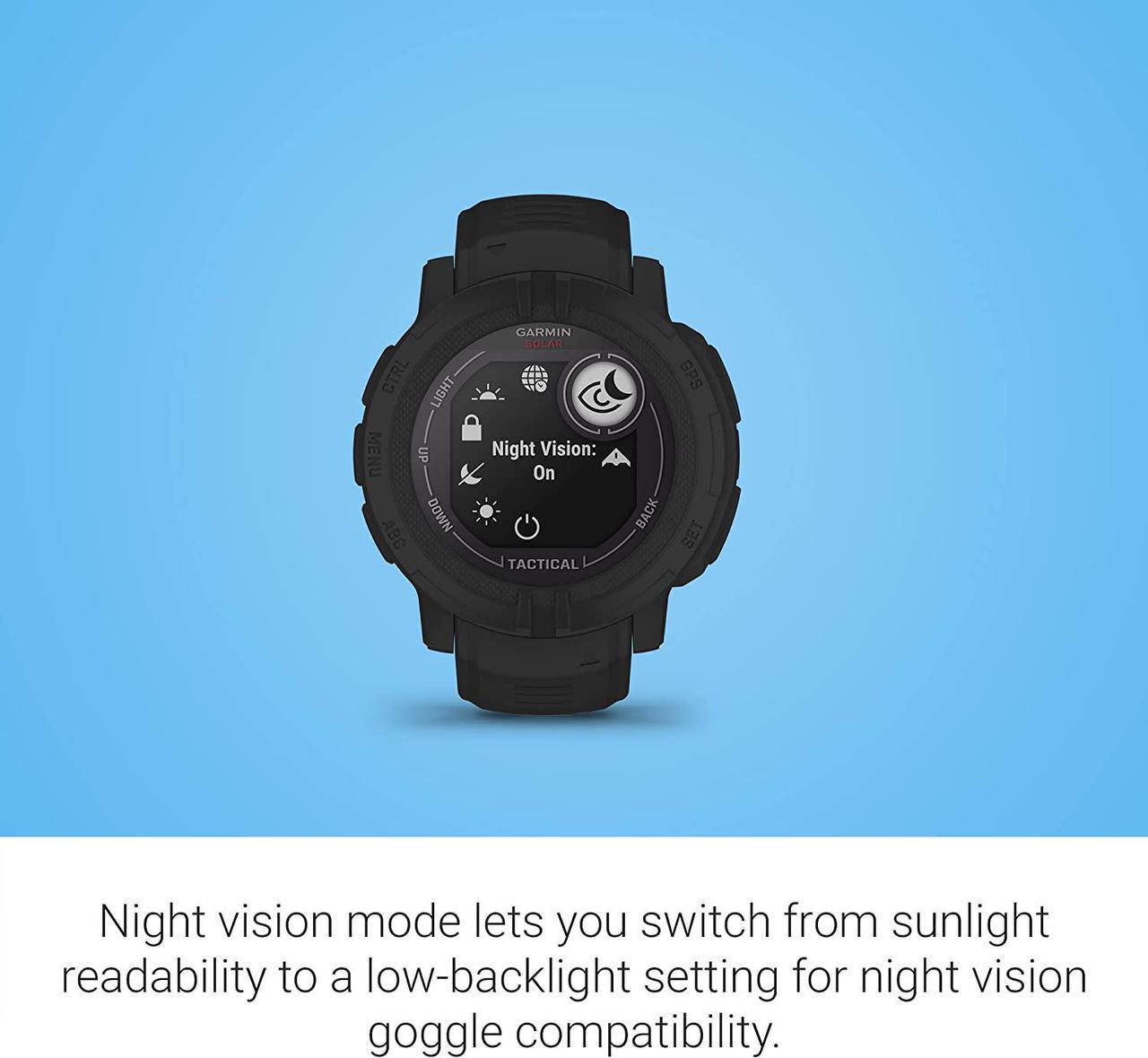 Alt view image 8 of 15 - Garmin Instinct 2 Solar - Tactical Edition, Black | Smart Watch 010-02627-13