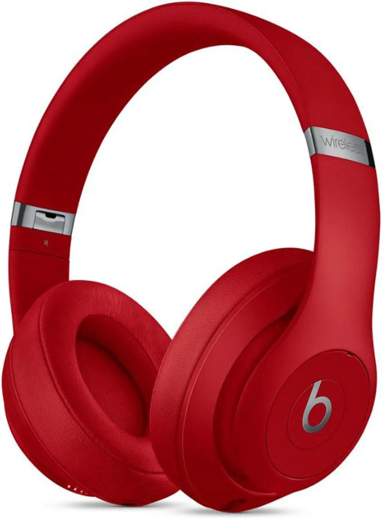 Alt view image 2 of 4 - Beats Studio3 Wireless Over-Ear Noise Cancelling Bluetooth Headphones (Red) with 6Ave Cleaning Kit