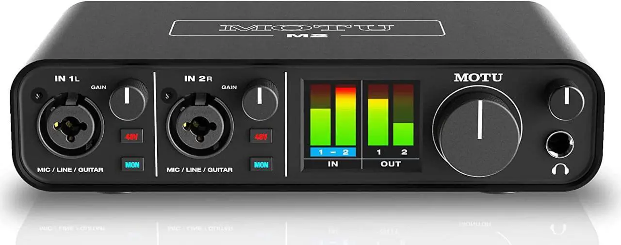 Alt view image 2 of 4 - MOTU M2 2x2 USB-C Audio Interface Bundle with Headphone, XLR Cables, and 6Ave Cleaning Kit