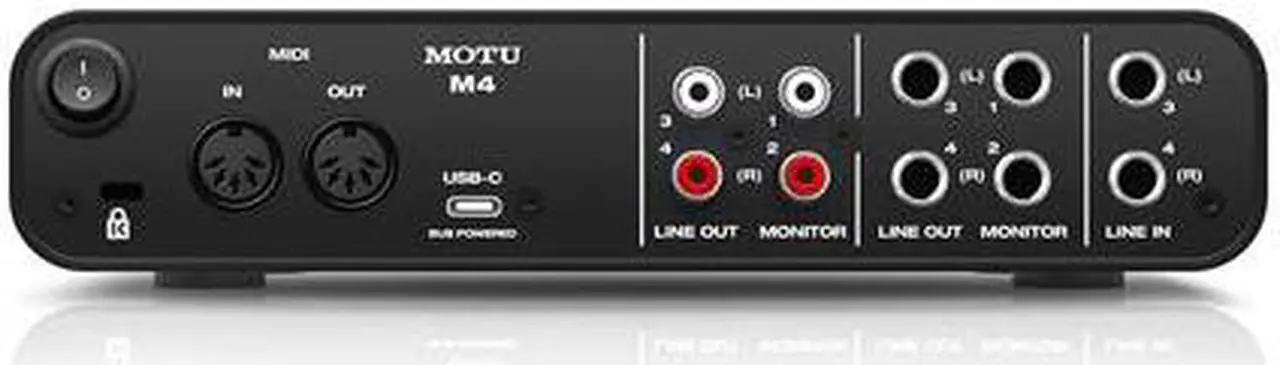 Alt view image 3 of 4 - MOTU M4 4x4 USB-C Audio Interface Bundle with Headphone, XLR Cables, and 6Ave Cleaning Kit