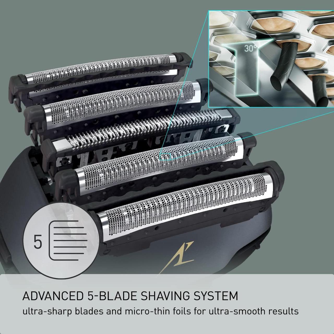 Alt view image 3 of 4 - Panasonic ESLV97K Arc5 Wet/Dry 5 blade Electric Shaver (Matte Black) with ERGP30K Hair Clipper
