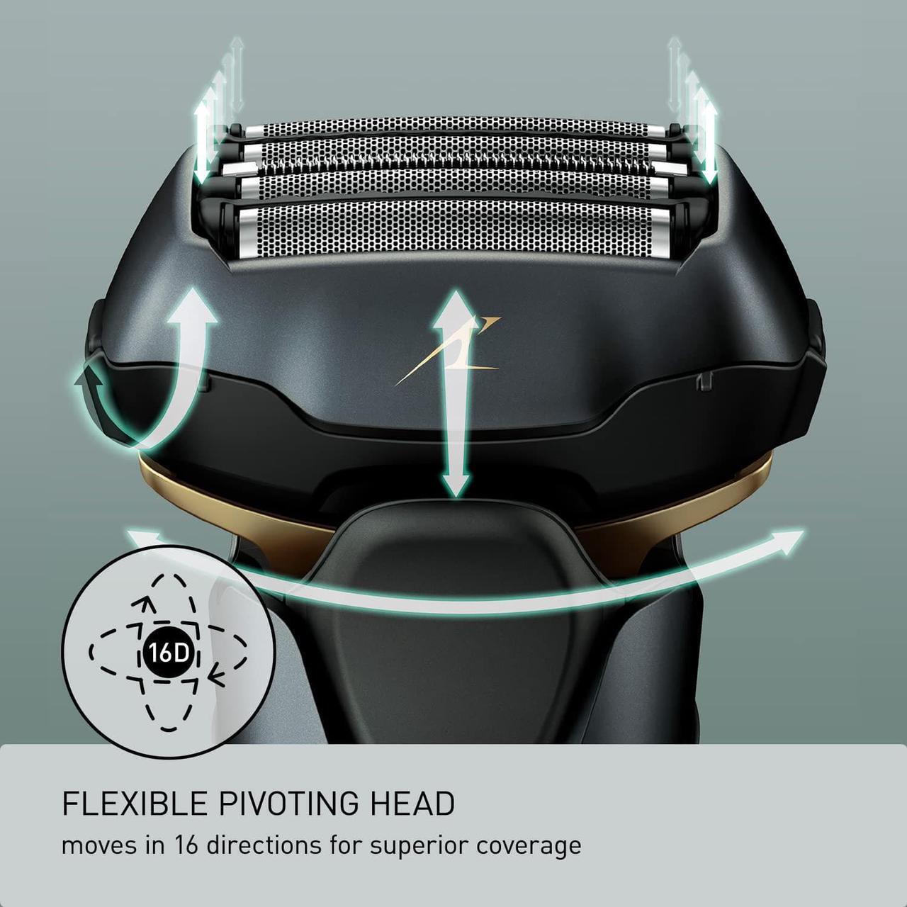 Alt view image 4 of 4 - Panasonic ESLV97K Arc5 Wet/Dry 5 blade Electric Shaver (Matte Black) with ERGP30K Hair Clipper