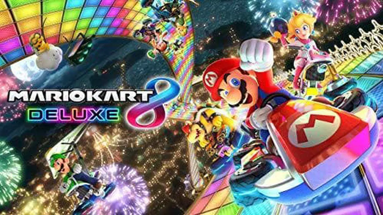 Alt view image 13 of 20 - Nintendo Switch - Neon Blue/Neon Red Joy-Con + Mario Kart 8 Deluxe (Download) + 3month Nintendo Switch Online membership - Black/Neon Blue/Neon Red