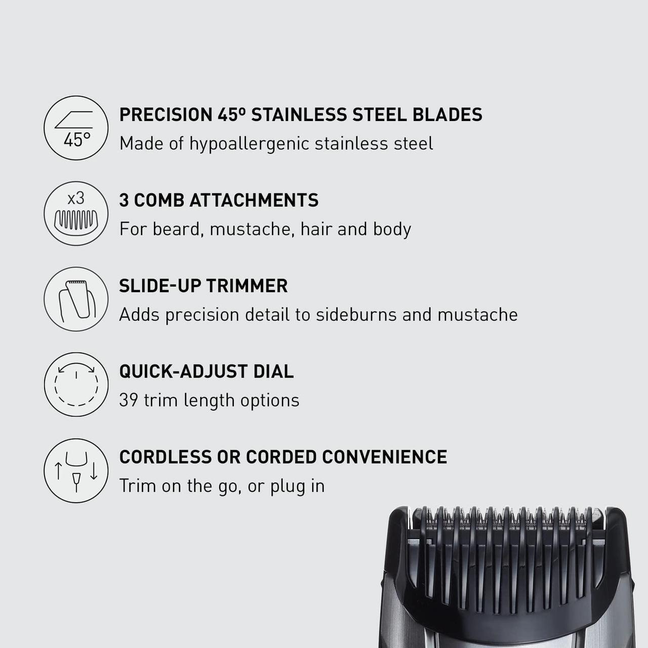 Alt view image 9 of 11 - Panasonic ER-GB80-S All-in-one Trimmer Beard/Hair Groomer/Trimmer