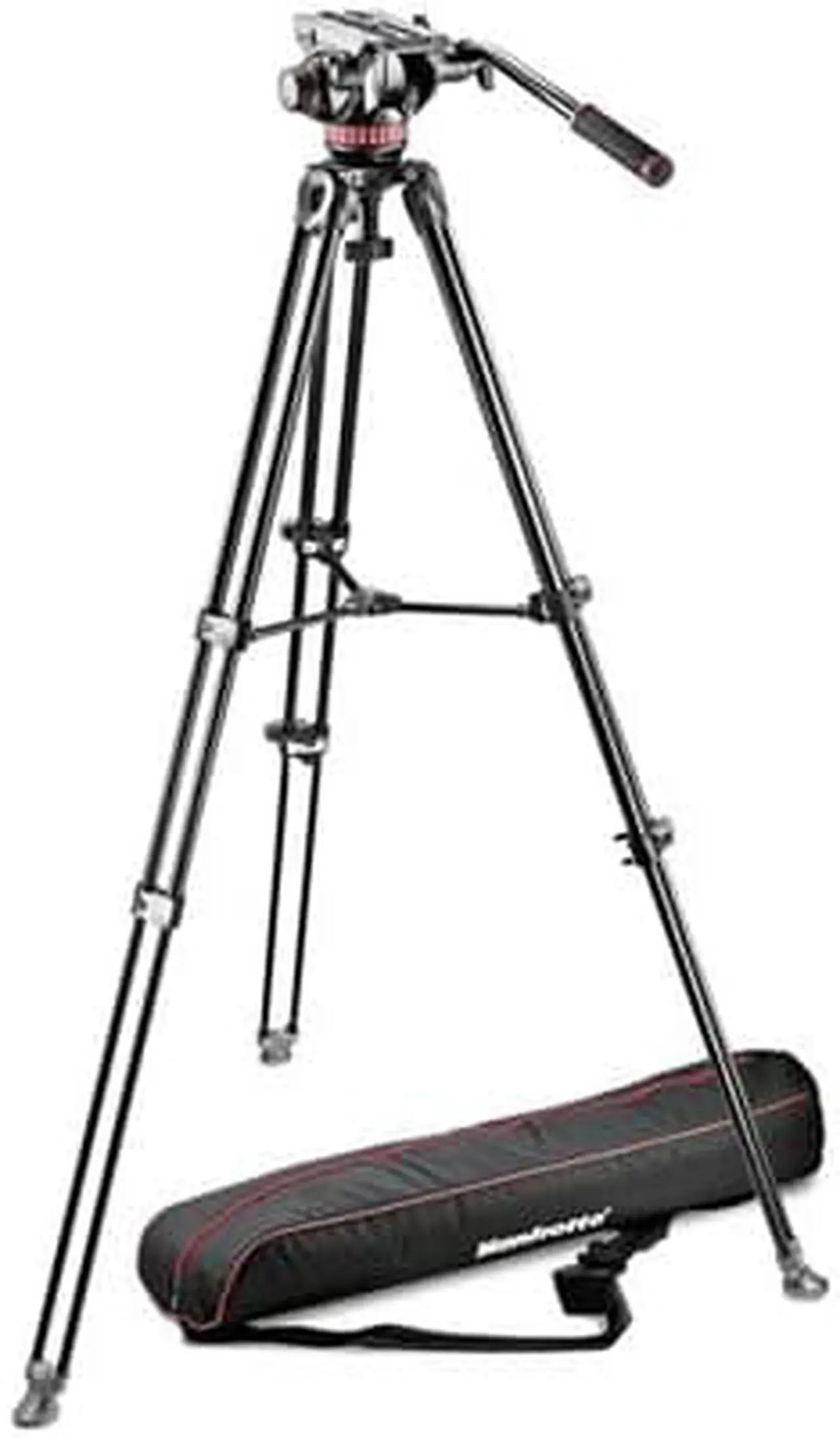 Alt view image 7 of 8 - Manfrotto MVT502AM 3-Section Aluminum Telescopic Twin Leg Tripod, 502 Fluid Head