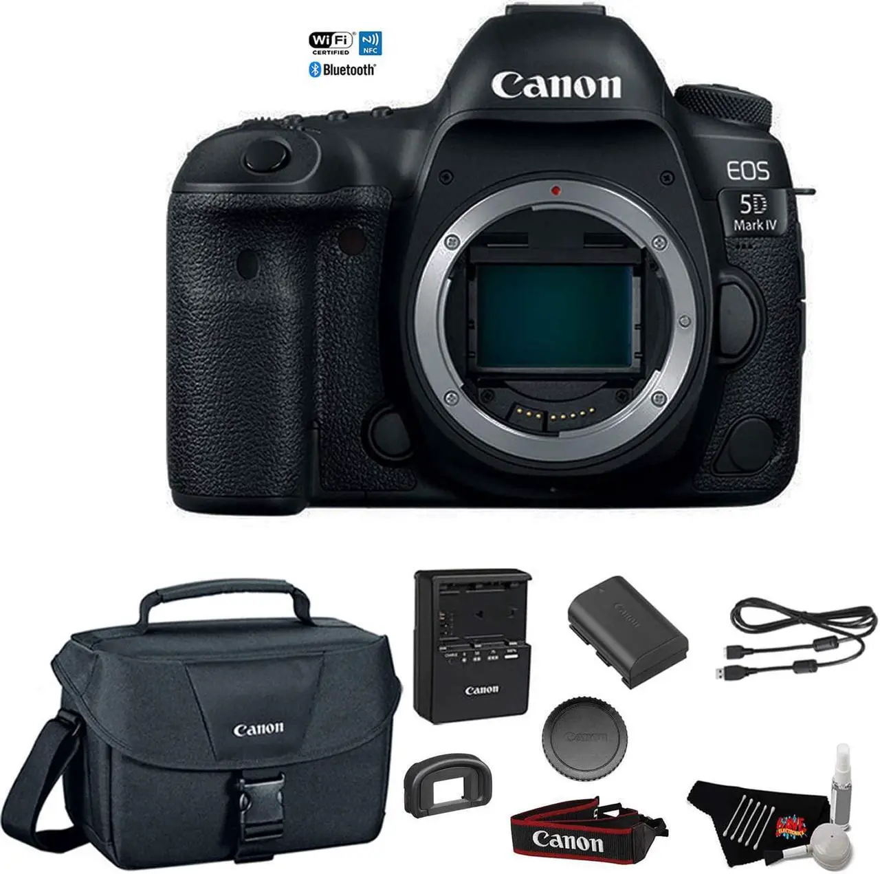Main image of Canon EOS 5D Mark IV Full Frame Digital SLR Camera Body - Bundle with Canon Carrying Bag + Cleaning Kit (International V