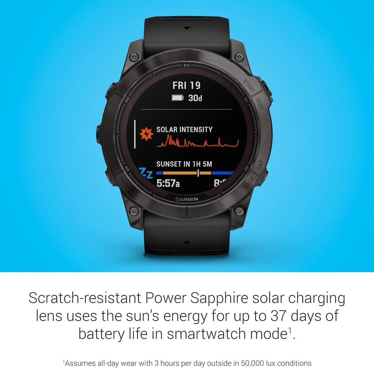 Alt view image 3 of 4 - Garmin fenix 7X Pro – Sapphire Solar Edition, Carbon Gray DLC Titanium with Black Band | Solar Charging GPS Smart Watch 010-02778-10