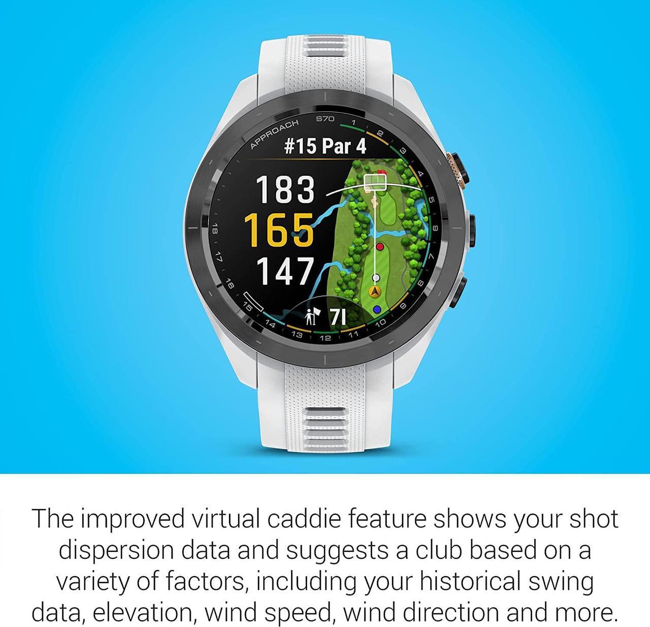 Alt view image 4 of 4 - Garmin Approach S70, 42mm, Premium GPS Golf Watch, White