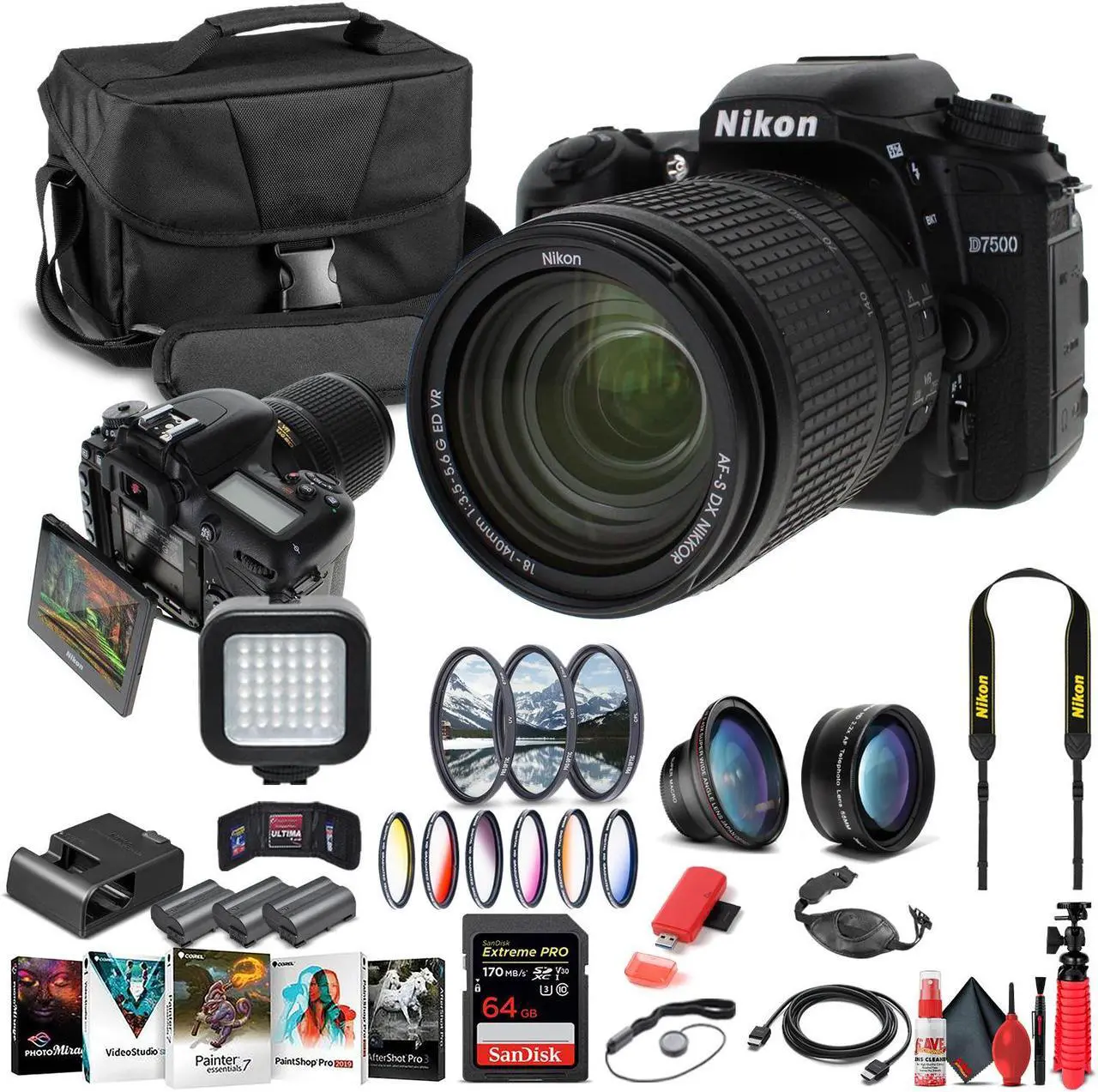 Main image of Nikon D7500 DSLR Camera W/ 18-140mm Lens 1582 - Advanced Bundle