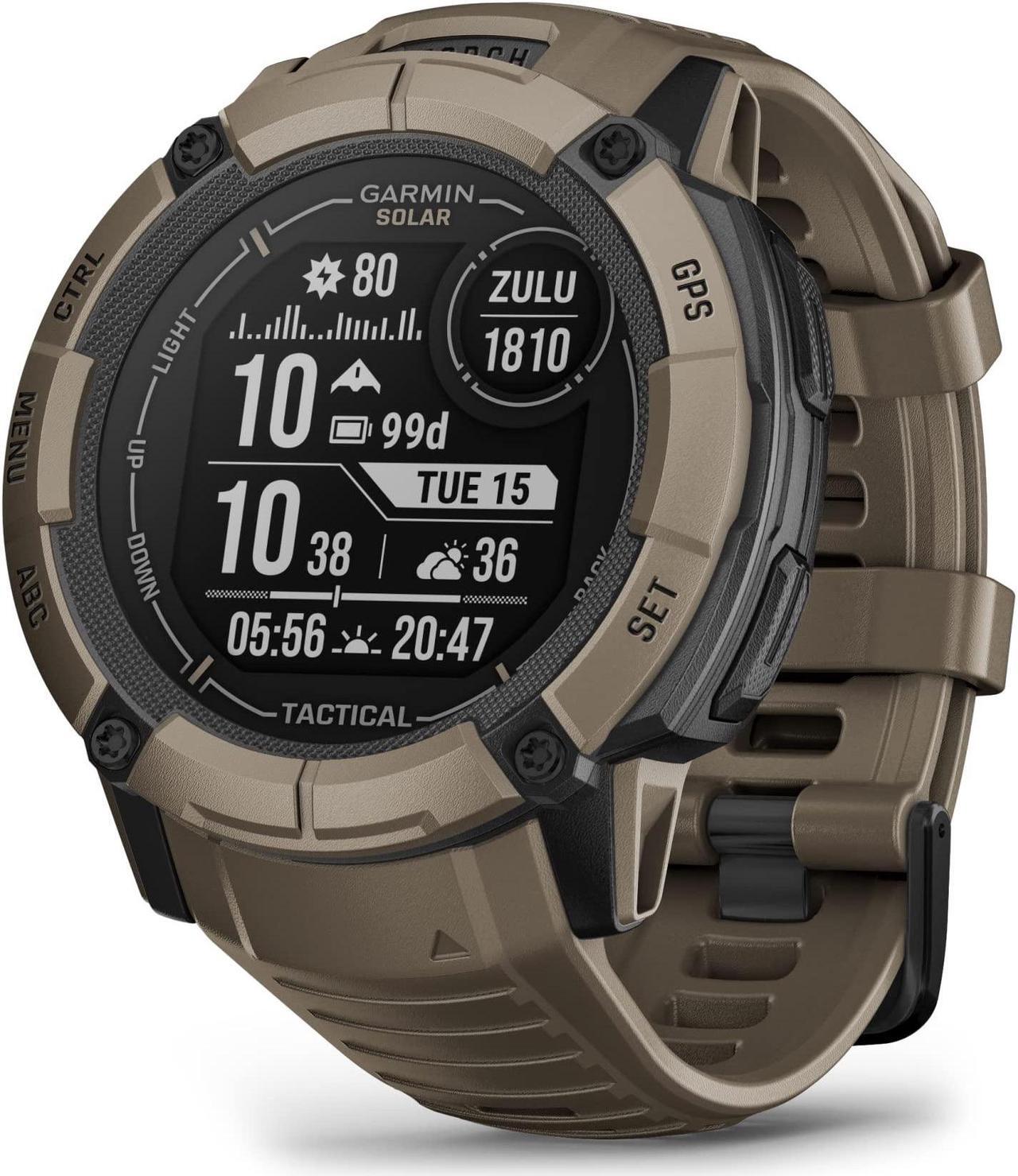 Alt view image 2 of 4 - Garmin Instinct 2X, Solar - Tactical Edition, Coyote Tan | GPS Smart Watch 010-02805-12
