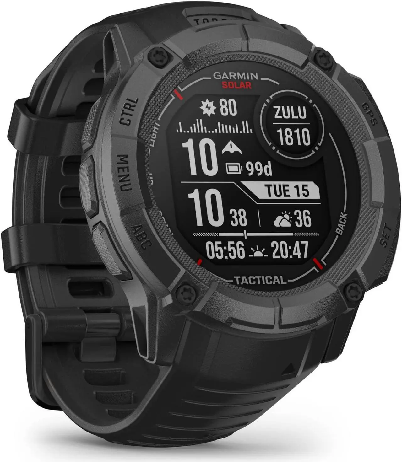 Alt view image 4 of 4 - Garmin Instinct 2X Solar - Tactical Edition, Rugged GPS Smartwatch, (Black)