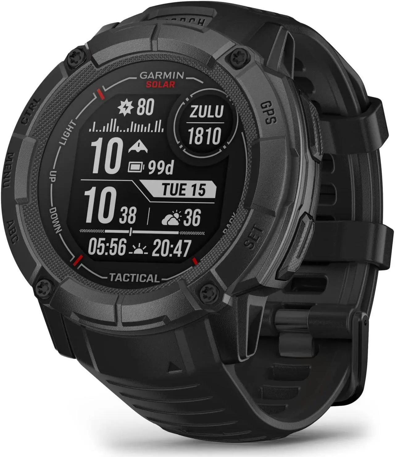 Alt view image 2 of 4 - Garmin Instinct 2X Solar - Tactical Edition, Rugged GPS Smartwatch, (Black)
