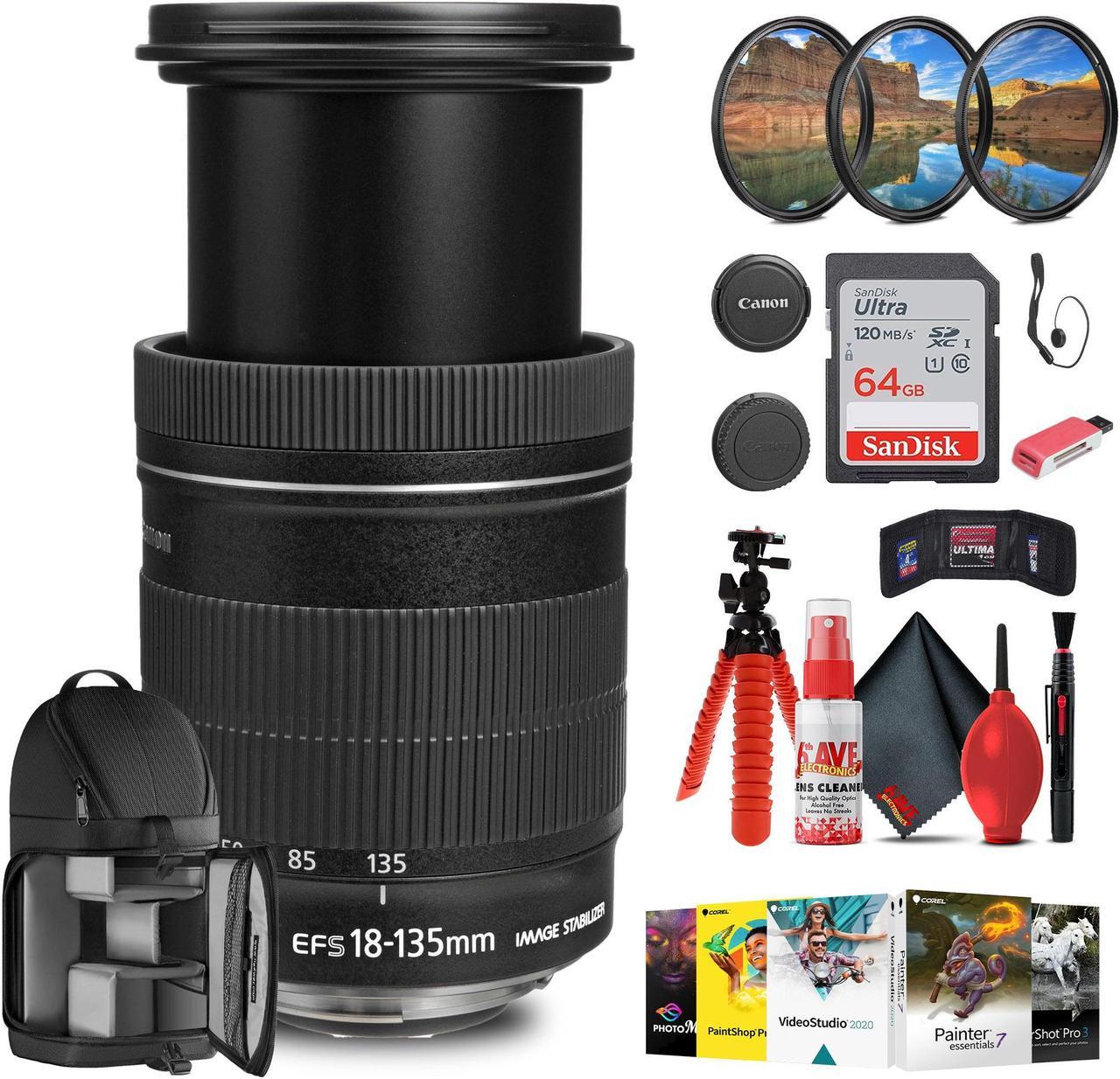 Main image of Canon EF-S 18-135mm f/3.5-5.6 IS Lens with 64GB Extreme Pro Card + More