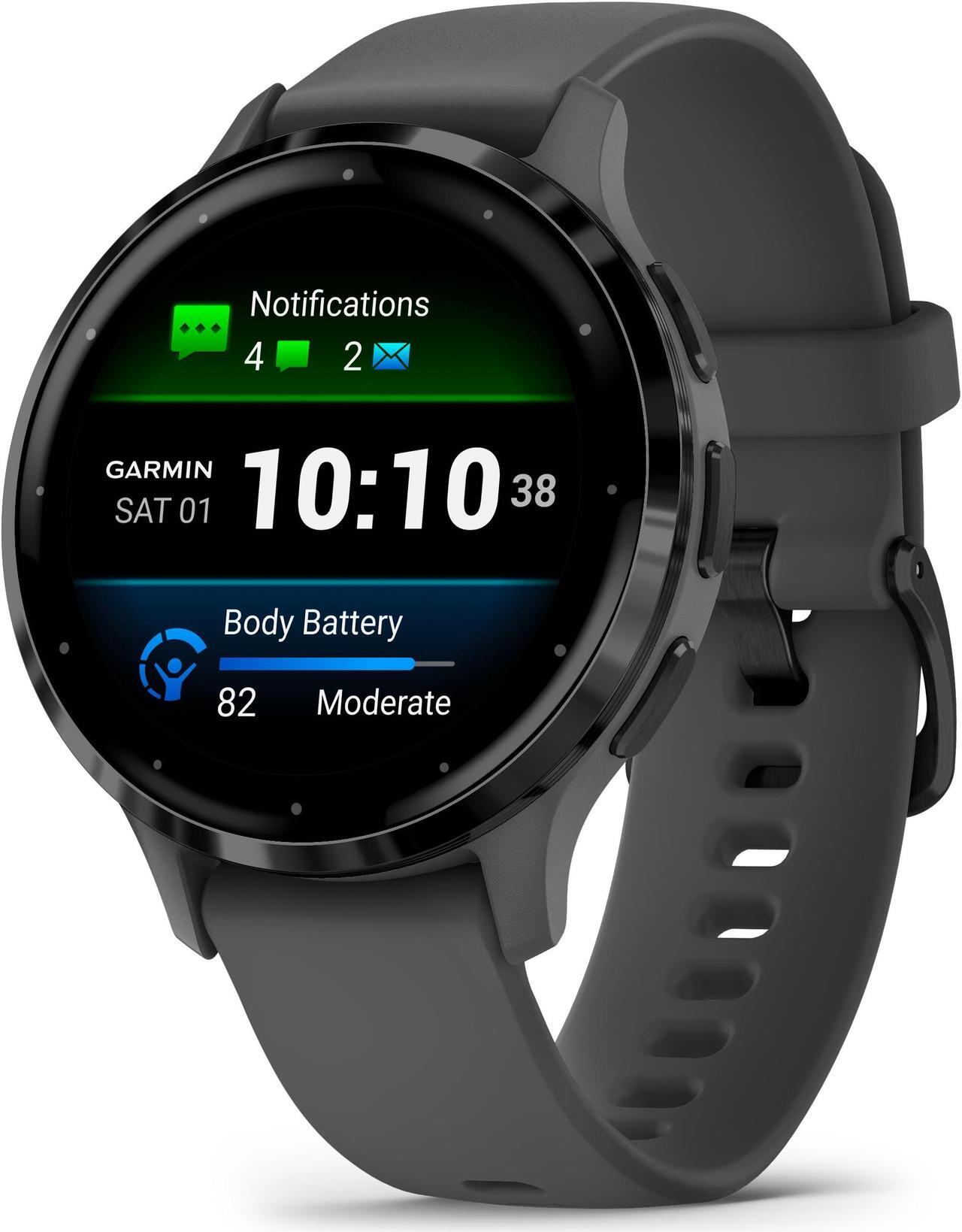 Alt view image 3 of 4 - Garmin Venu 3S Advanced Fitness And Health Tracker Smart Watch - Pebble Gray