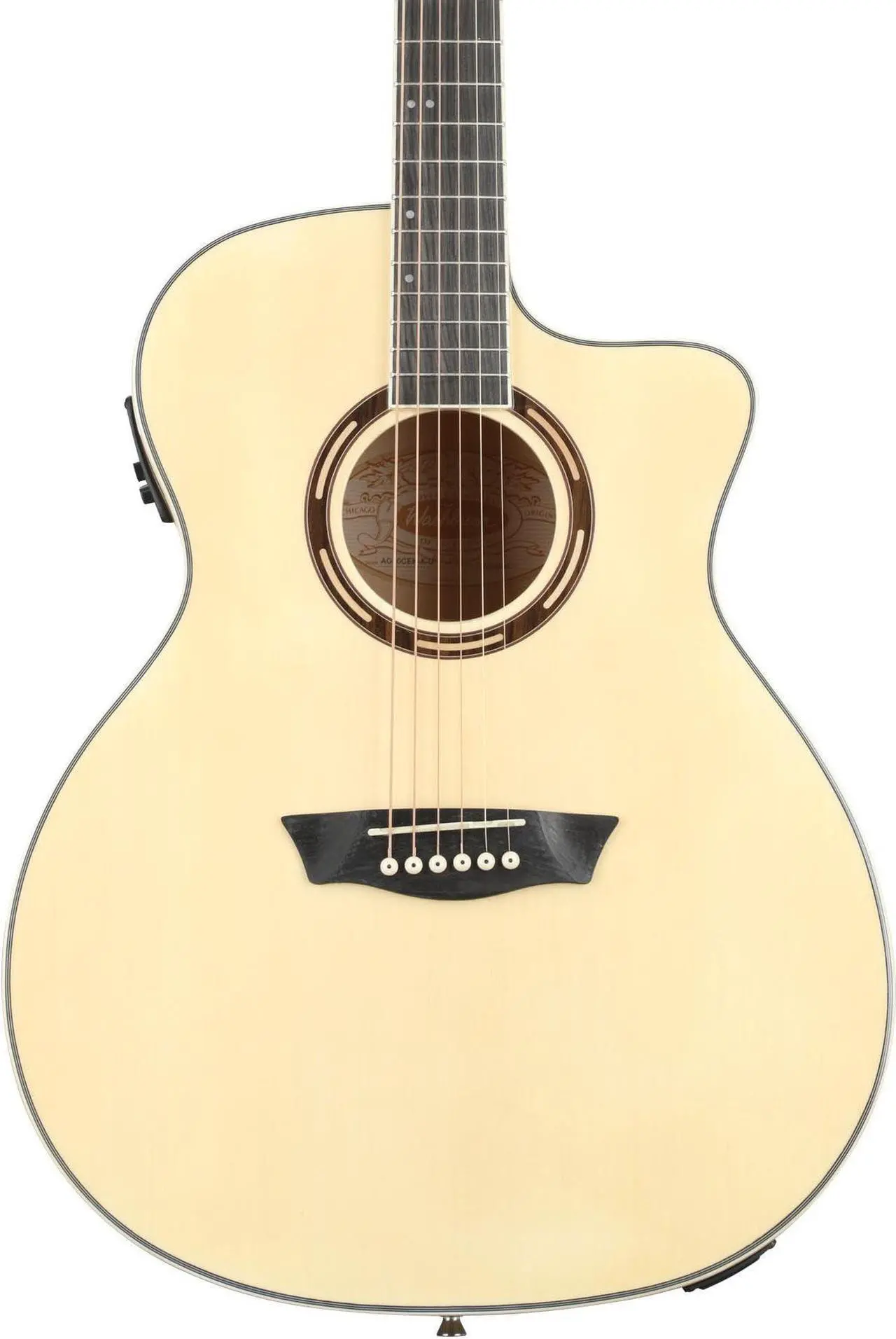 Alt view image 6 of 8 - Washburn AG40CEK-A Apprentice Grand-Auditorium Cutaway Acoustic-Electric Guitar