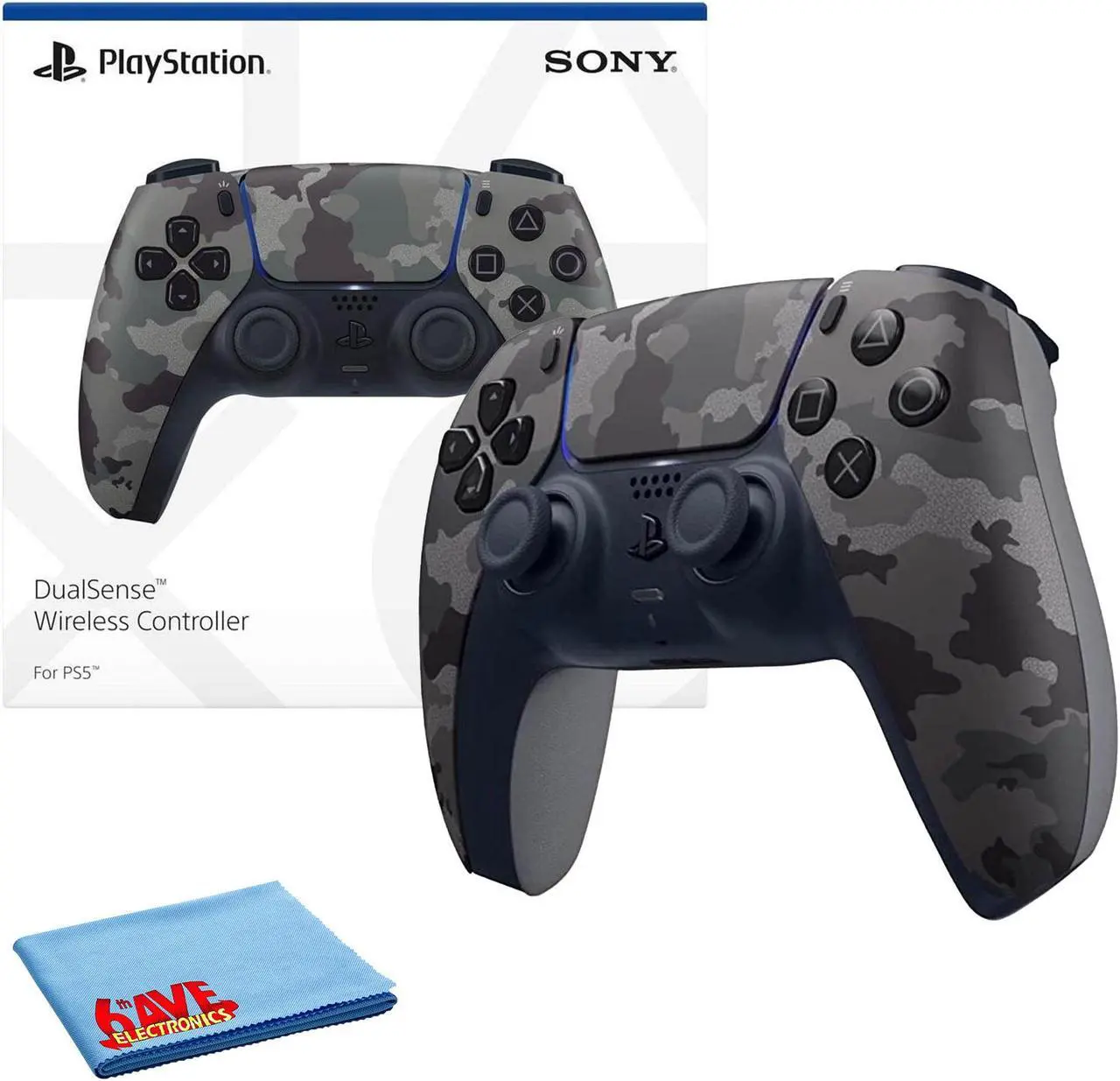 Main image of PlayStation DualSense Wireless Controller Gray Camouflage- Bundle