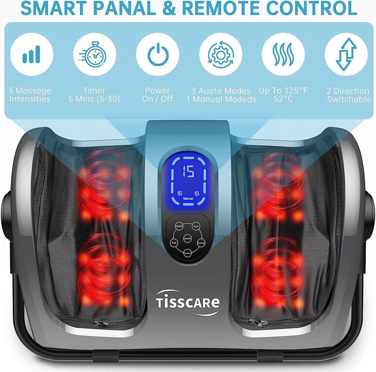 Alt view image 2 of 4 - TISSCARE Foot Massager - Shiatsu Foot Massager with Heat for Neuropathy and Plantar Fasciitis - Feet Massager for Circulation and Pain Relief