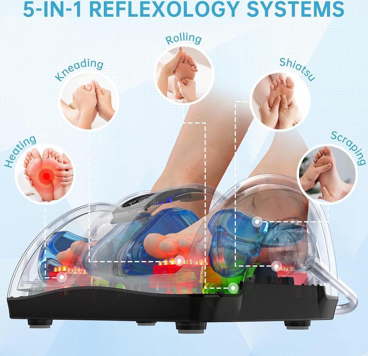 Alt view image 3 of 4 - TISSCARE Foot Massager - Shiatsu Foot Massager with Heat for Neuropathy and Plantar Fasciitis - Feet Massager for Circulation and Pain Relief