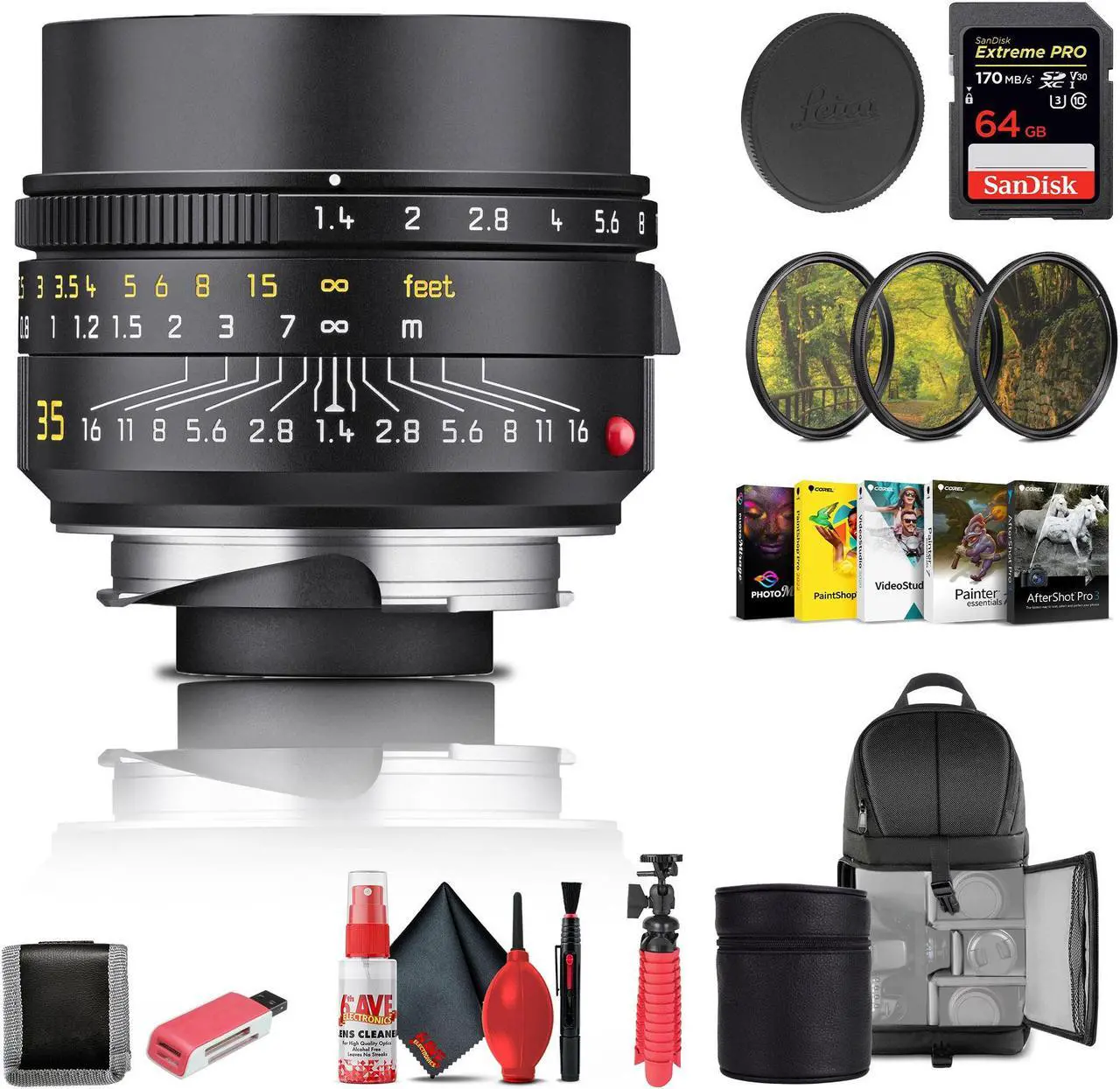 Main image of Leica Summilux-M 35mm f/1.4 ASPH. Lens (Black) (11726) + 64GB Memory Card + More