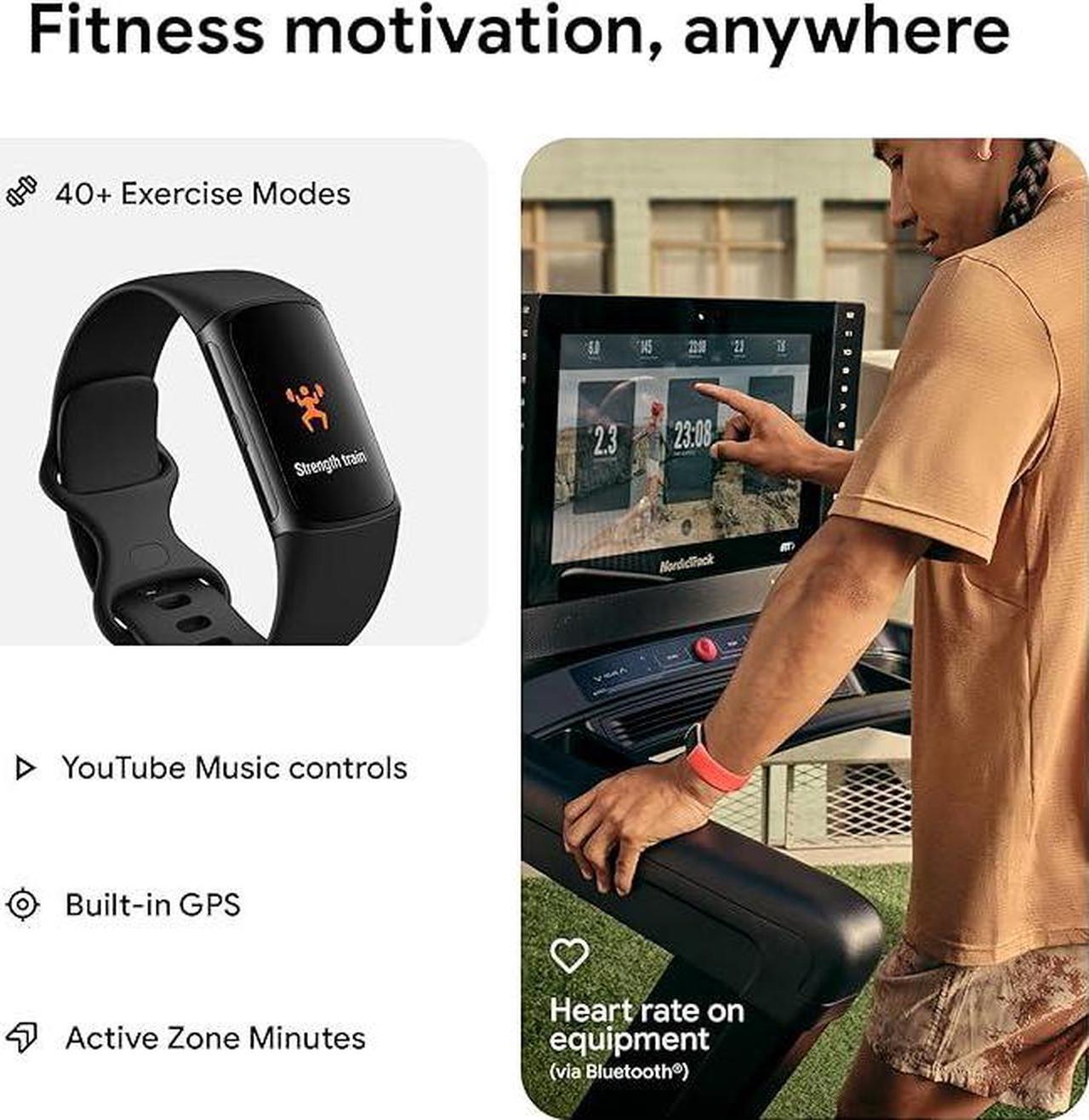 Alt view image 2 of 4 - Fitbit Charge 6, Health & Fitness Tracker, Obsidian/Black Aluminum | GA05183-NA