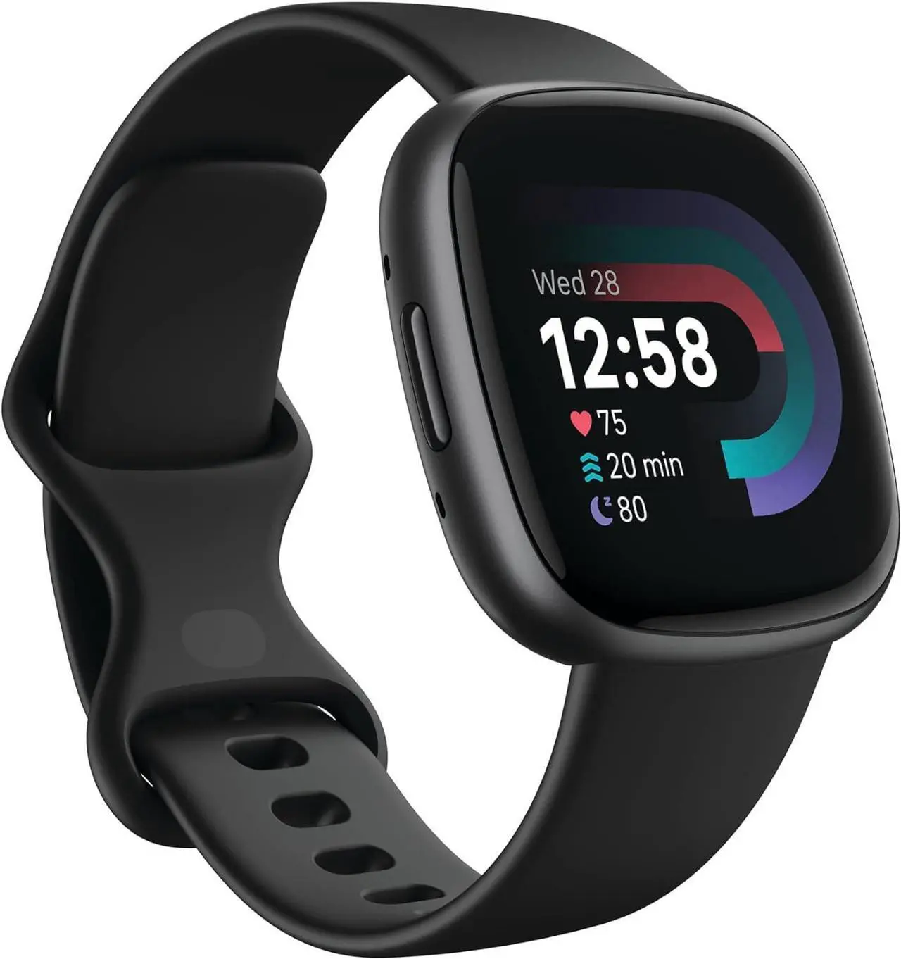 Alt view image 2 of 4 - Fitbit Versa 4 Fitness Smartwatch Black/Graphite Bundle