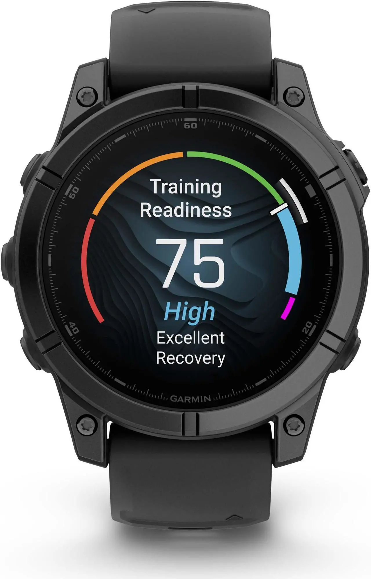 Alt view image 4 of 4 - Garmin Fenix E 47MM GPS Smartwatch, Slate Gray Steel with Black Silicone Band