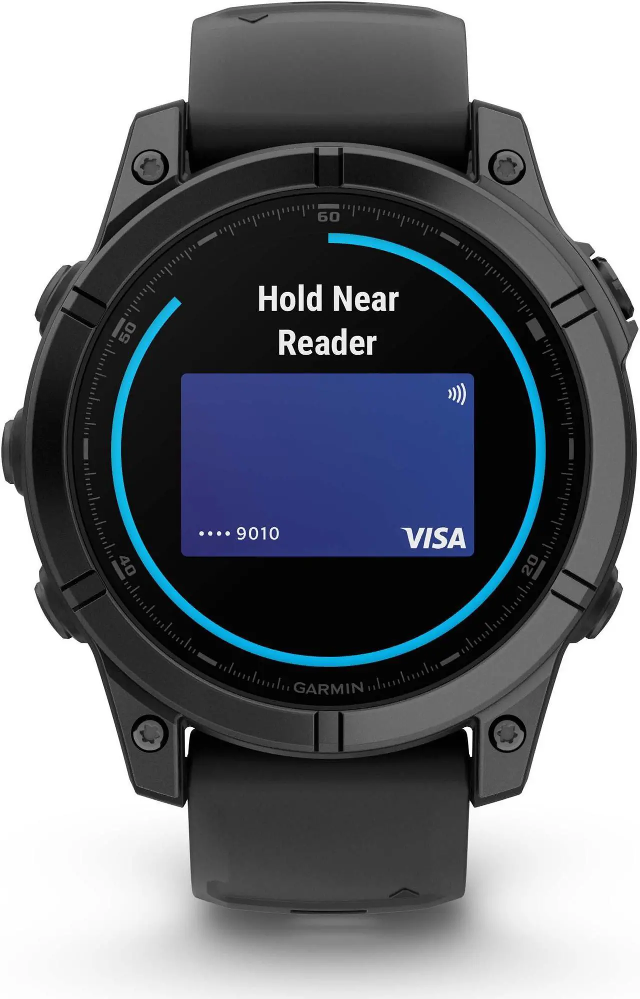 Alt view image 2 of 4 - Garmin Fenix E 47MM GPS Smartwatch, Slate Gray Steel with Black Silicone Band