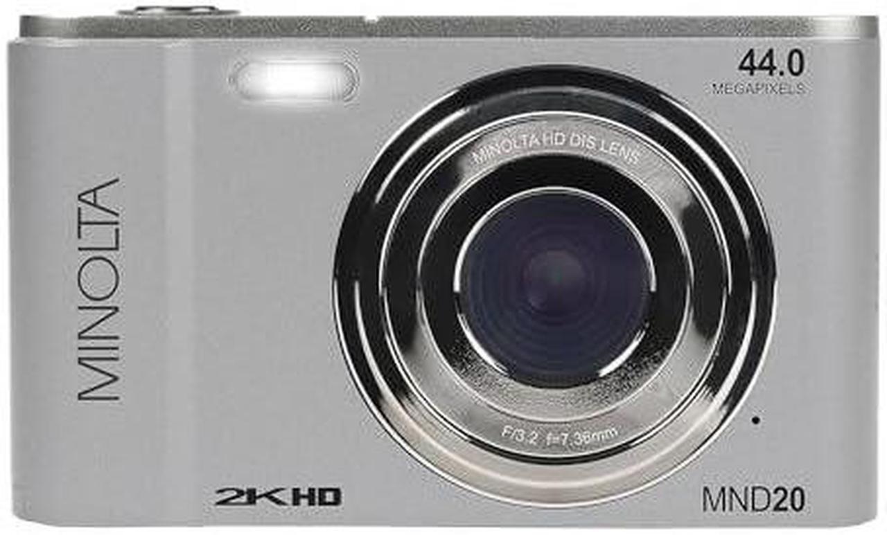 Alt view image 11 of 11 - Minolta MND20-S MND20 16x Digital Zoom 44 MP/2.7K Quad HD Digital Camera (Silver)