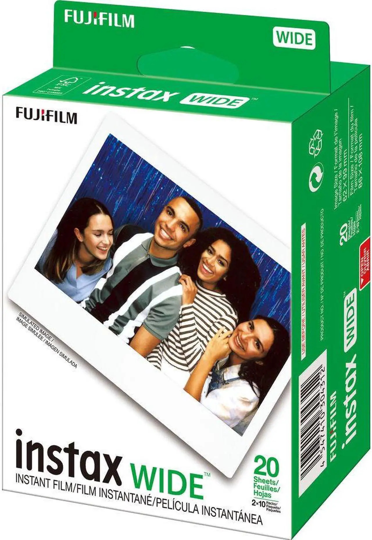 Alt view image 2 of 4 - Fujifilm instax Wide Instant Film (60 Exposures) + Microfiber Cleaning Cloth