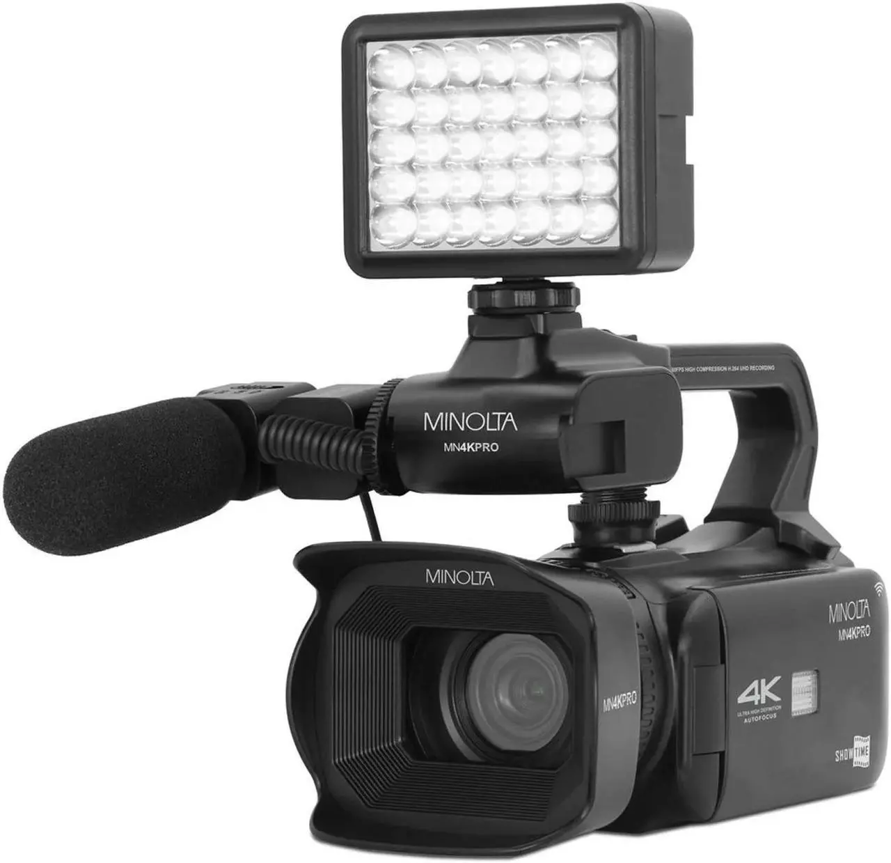 Alt view image 10 of 10 - Minolta MN4KPRO 4K60FPS Ultra HD / 64 MP Autofocus Pro Camcorder Kit w/WiFi