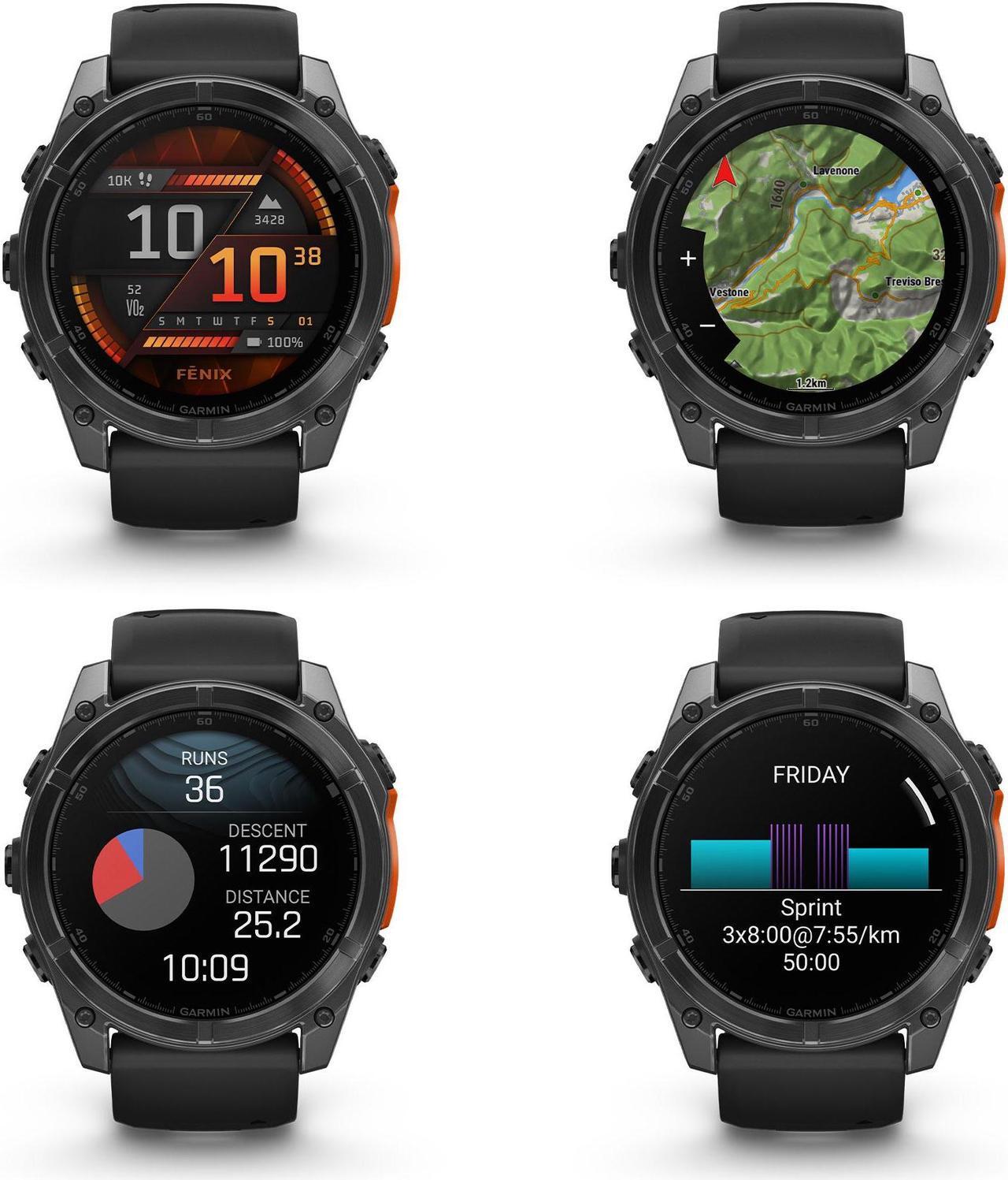 Alt view image 3 of 4 - fenix 8  51 mm, AMOLED, Slate Gray with Black Silicone Band