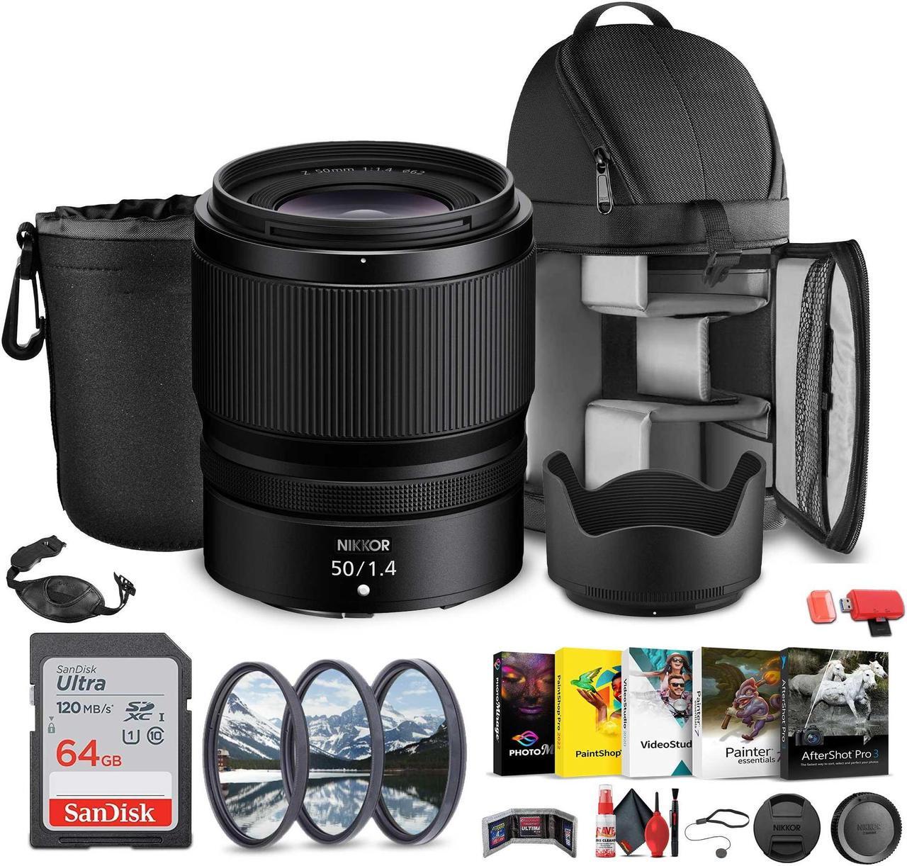 Main image of Nikon NIKKOR Z 50mm f/1.4 Mirrorless Camera Lens (Nikon Z) + Sling Backpack + More