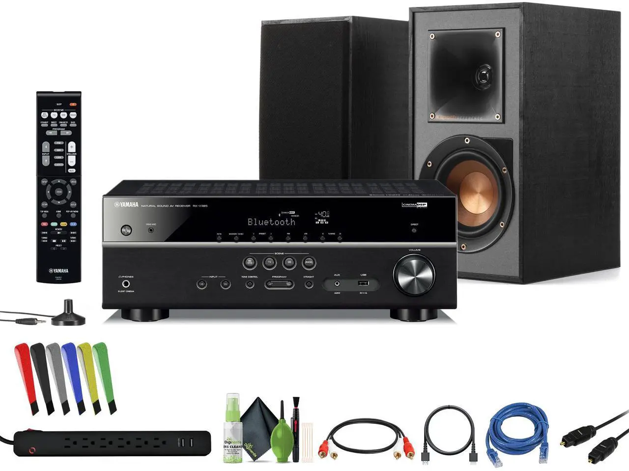 Main image of Yamaha RX-V385 5.1-Channel AV Receiver + Klipsch R-41PM Bookshelf Speaker