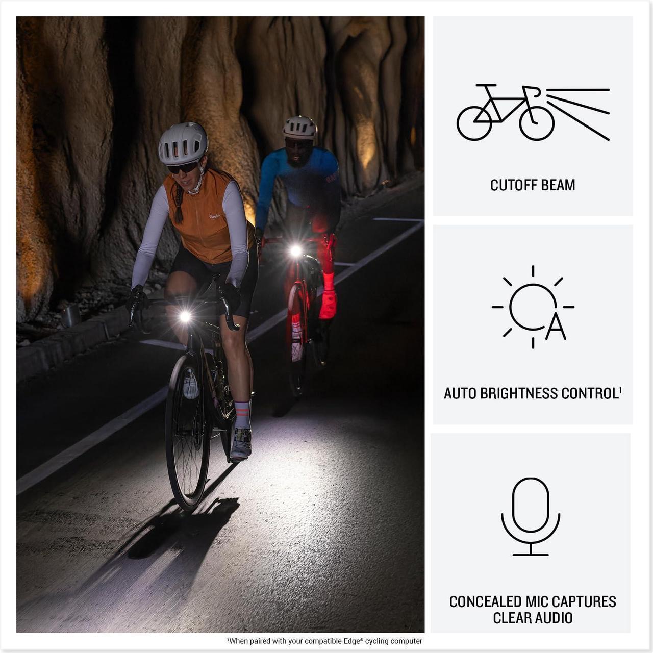 Alt view image 3 of 3 - Garmin Varia Vue, Cycling Headlight and 4k Camera, Light Intensity up to 600 Lumens, Crystal-Clear Video Recording, Incident Detection While Cycling